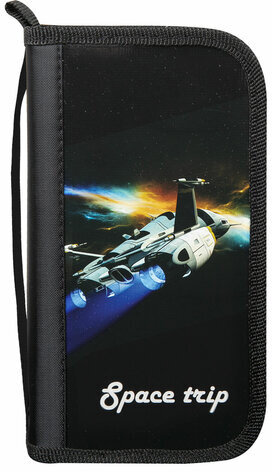Пенал ПИФАГОР, 3 отделения, ламинированный картон, 19х11 см, "Space trip", 270895