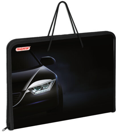 Папка для труда на молнии с ручками ПИФАГОР А4, 1 отделение, пластик, органайзер, "Car flash", 272231