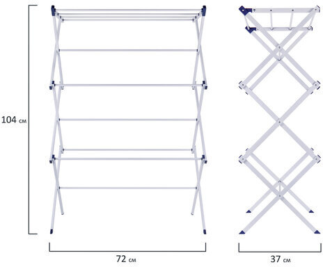 Сушилка напольная для белья раскладная и раздвижная, 8 метров, LAIMA HOME, 607809