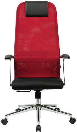 Кресло офисное BRABIX PREMIUM "Ultimate EX-801" хром, плотная двойная сетка Х2, черное/красное, 532921