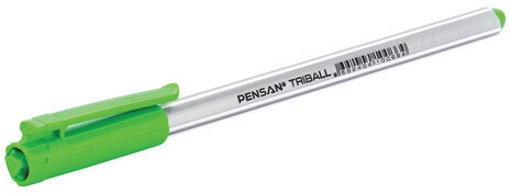 Ручка шариковая масляная PENSAN "Triball", САЛАТОВАЯ, трехгранная, узел 1 мм, линия письма 0,5 мм, 1003/12