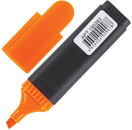 Текстовыделитель BRAUBERG "Contract", ОРАНЖЕВЫЙ, линия 1-5 мм, 150393