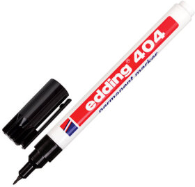 Маркер перманентный (нестираемый) EDDING 404, ЧЕРНЫЙ, тонкий наконечник, 0,75 мм, E-404/1