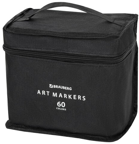 Маркеры для скетчинга двусторонние, НАБОР 60 шт., текстильный чехол, BRAUBERG, 152232