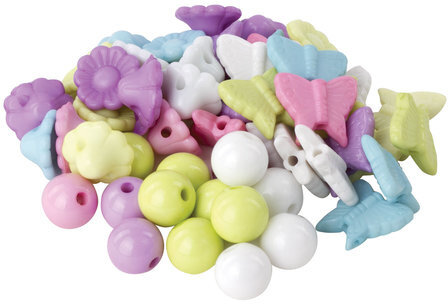 Бусины для творчества "Микс №2", 10-15 мм, 30 грамм, 6 цветов, пастель, ОСТРОВ СОКРОВИЩ, 661254