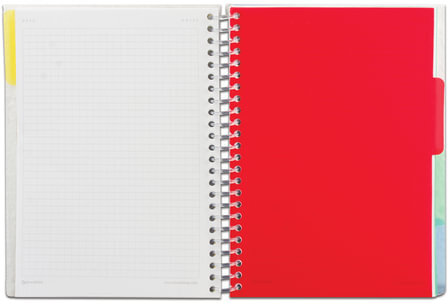 Тетрадь-блокнот 150 л., A5, 170x215 мм BRAUBERG, клетка, гребень, обложка пластиковая, 4 разделителя, "Foxy Lady", 401794