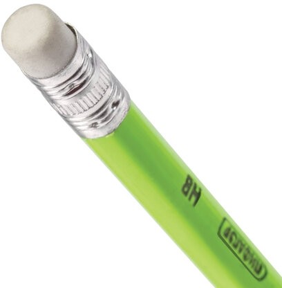 Карандаш чернографитный ПИФАГОР, 1 шт., НВ, пластиковый, корпус салатовый, с ластиком, 181445