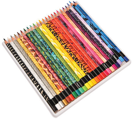 Карандаши цветные MAPED (Франция) "Color'Peps Animals'", 24 цвета, трехгранные, заточенные, европодвес, 832224