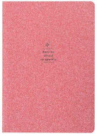 Тетрадь 48 л. в точку обложка кожзам с блестками, сшивка, A5 (147х210мм), РОЗОВЫЙ, BRAUBERG SPARKLE, 403855