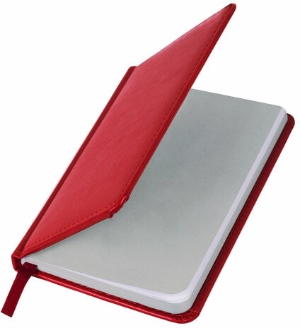 Еженедельник недатированный МАЛЫЙ ФОРМАТ 95х155 мм А6 BRAUBERG "Rainbow", под кожу, 64 л., красный, 114484