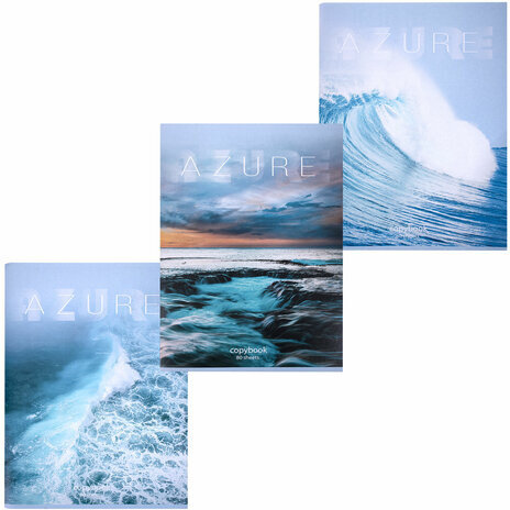 Тетрадь А4, 80 л., STAFF "Basic", скоба, клетка, офсет №2 ЭКОНОМ, обложка картон, "Ocean", 404044