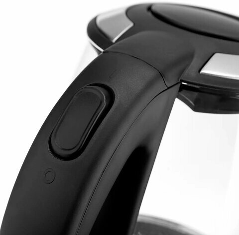 Чайник BRAYER BR1016, 1,7л, 2200Вт, закрытый нагревательный элемент, стекло, черный, BR1044BK