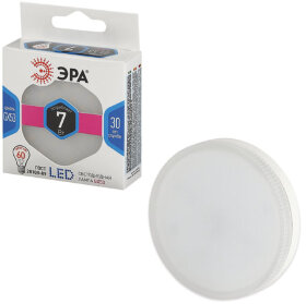 Лампа светодиодная ЭРА, 7 (60) Вт, цоколь GX53, холодный белый свет, 30000 ч., LED smdGX-7w-840-GX53