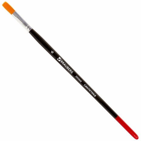 Кисть BRAUBERG синтетика, плоская, №6, 200868