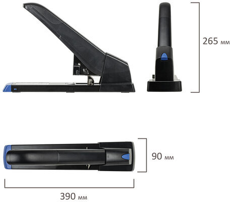 Степлер МОЩНЫЙ до 210 листов BRAUBERG "Heavy Duty Extra", скобы № 24/6-23/24, 270554