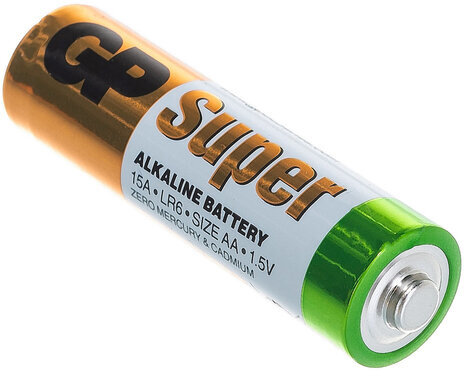 Батарейки GP Super, AA (LR6, 15А), алкалиновые, пальчиковые, КОМПЛЕКТ 4 шт., ПРОМО 3+1, 15A3/1-2CR4