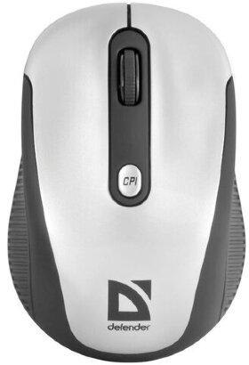 Мышь беспроводная DEFENDER Optimum MS-125, 3 кнопки + 1 колесо-кнопка, лазерная, серебристо-черная, 52125