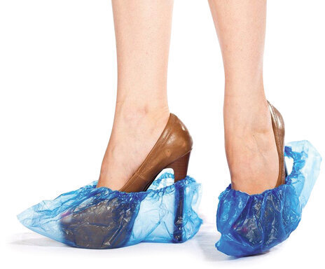 Бахилы КОМПЛЕКТ 100 штук (50 пар) в упаковке, ЭКОНОМ, размер 39х15 см, 2,2 г, ПНД, LAIMA, 103423