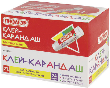 Клей-карандаш ПИФАГОР, 21 г, 227610