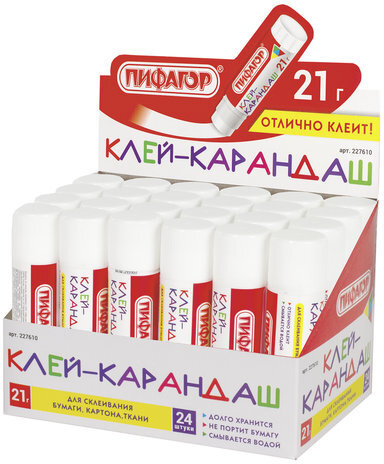 Клей-карандаш ПИФАГОР, 21 г, 227610