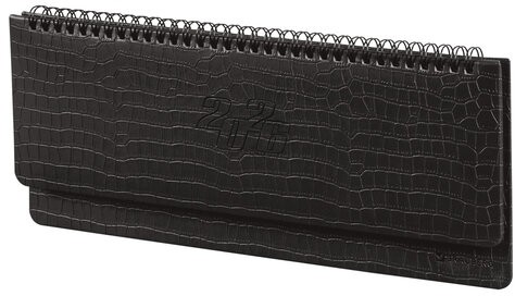 Планинг датированный 2026 305х140 мм BRAUBERG "Comodo", под кожу, черный, 117223