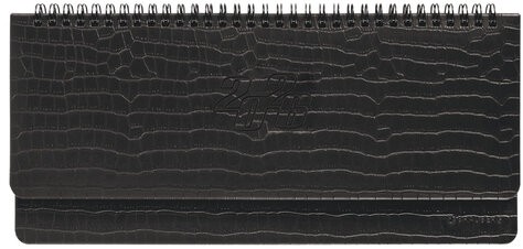 Планинг датированный 2026 305х140 мм BRAUBERG "Comodo", под кожу, черный, 117223