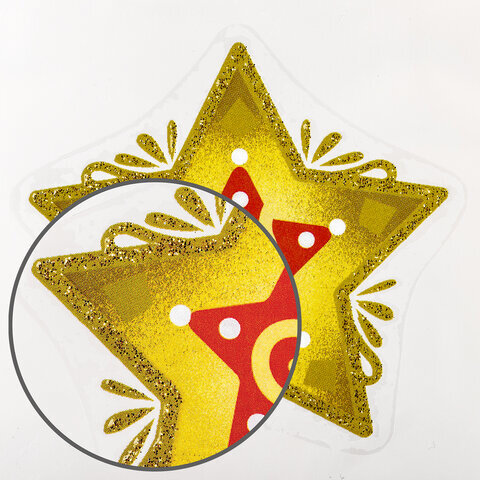 Украшение для окон и стекла ЗОЛОТАЯ СКАЗКА "Красно-золотые снежинки 3", 30х38 см, ПВХ, 591209