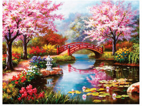 Картина стразами (алмазная мозаика) 30х40 см, ОСТРОВ СОКРОВИЩ &quot;Японский сад&quot;, на подрамнике, 662424