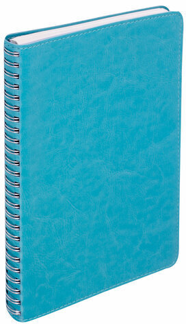 Тетрадь А5 (148x218 мм), BRAUBERG "Office PRO", гибкая, под кожу, гребень, 80 л., бирюзовая, 111043