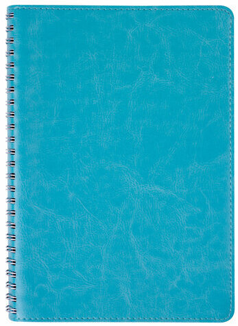 Тетрадь А5 (148x218 мм), BRAUBERG "Office PRO", гибкая, под кожу, гребень, 80 л., бирюзовая, 111043