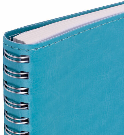 Тетрадь А5 (148x218 мм), BRAUBERG "Office PRO", гибкая, под кожу, гребень, 80 л., бирюзовая, 111043