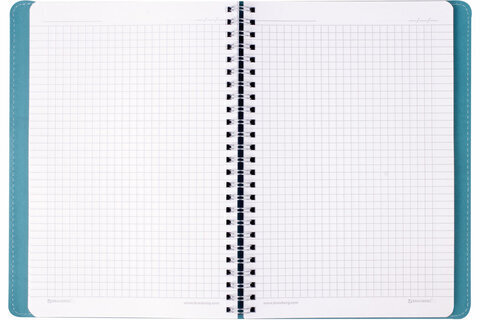 Тетрадь А5 (148x218 мм), BRAUBERG "Office PRO", гибкая, под кожу, гребень, 80 л., бирюзовая, 111043
