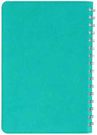 Тетрадь А5 (148x218 мм), BRAUBERG "Office PRO", гибкая, под кожу, гребень, 80 л., бирюзовая, 111043