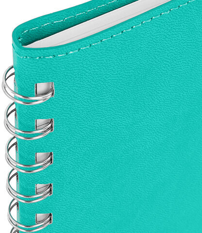 Тетрадь А5 (148x218 мм), BRAUBERG "Office PRO", гибкая, под кожу, гребень, 80 л., бирюзовая, 111043