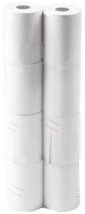 Чековая лента ТЕРМОБУМАГА 57 мм (диаметр 37 мм, длина 19 м, втулка 12 мм), КОМПЛЕКТ 8 шт., 44 г/м2, STAFF, 111953