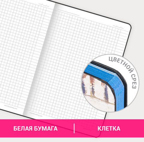 Блокнот А5 (143x210 мм), BRAUBERG VISTA "Edvard Munch", под кожу, гибкий, 80 л., 112060