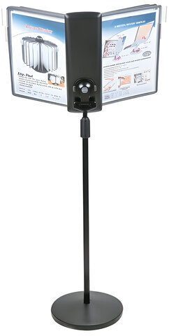 Демосистема напольная на 10 панелей, с 10 серыми панелями А4, BRAUBERG, 235339