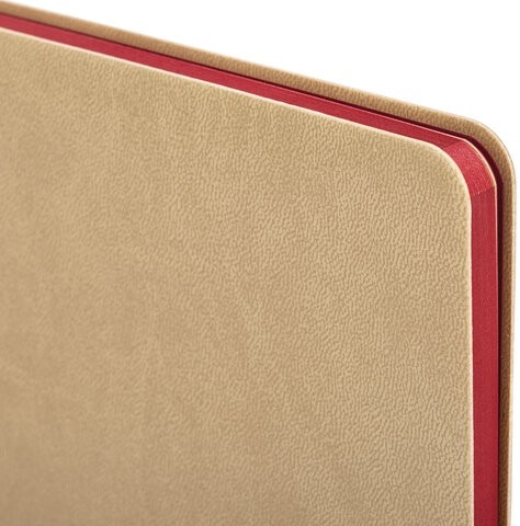 Блокнот А5 (148x218 мм), BRAUBERG "Metropolis Mix", под кожу, 80 л., в точку, бежевый, 113317