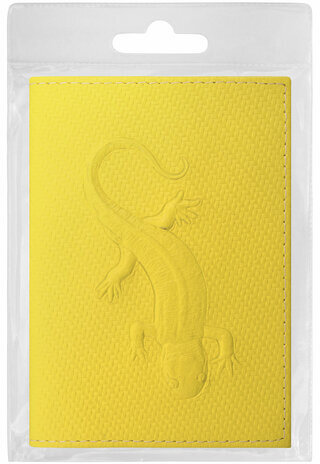 Обложка для паспорта натуральная кожа плетенка, с ящерицей, желтая, STAFF "Profit", 237205