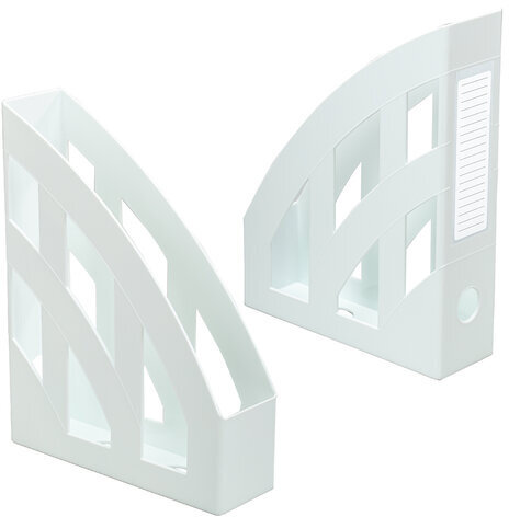 Лоток вертикальный для бумаг КОМПЛЕКТ 2 шт., BRAUBERG "Modern", 245х75х320 мм, белый, 238030