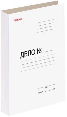 Скоросшиватель картонный мелованный ОФИСМАГ, гарантированная плотность 320 г/м2, белый, до 200 листов, 127820