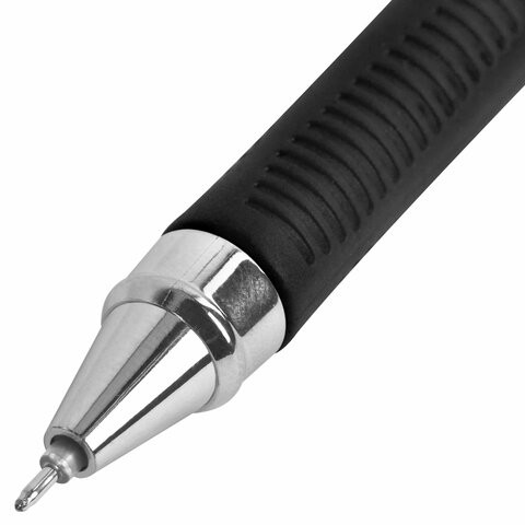 Ручка гелевая с грипом ОФИСМАГ M-555, ЧЕРНАЯ, игольчатый наконечник 0,5 мм, линия 0,35 мм, 144213