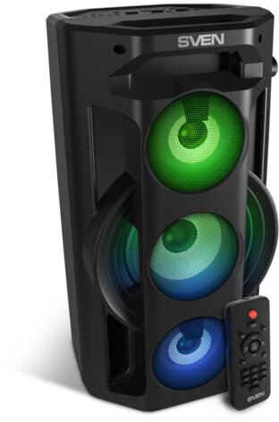 Колонка портативная SVEN PS-680, 2.0, 65 Вт, Bluetooth, FM, USB, microSD, черный, SV-020187