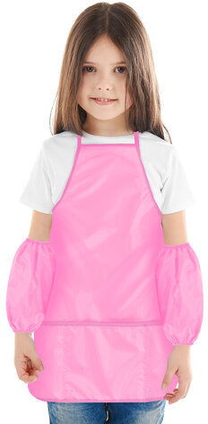 Фартук с нарукавниками для уроков труда ПИФАГОР, стандарт, 44х55 см, розовый, 271096