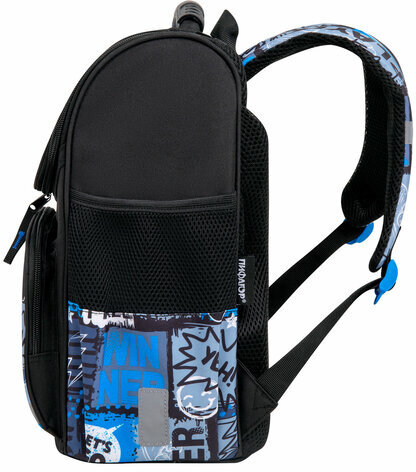 Ранец ПИФАГОР BASIC, 1 отделение, 3 кармана, эргономичная спинка, "Press play", 35х28х18 см, 272043