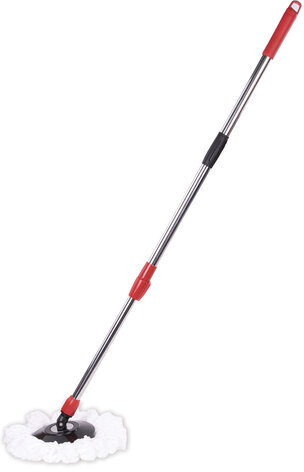 Швабра с отжимом и ведром 7 л/5 л LAIMA TONE MOP, две насадки в комплекте, черно-красный, 607487