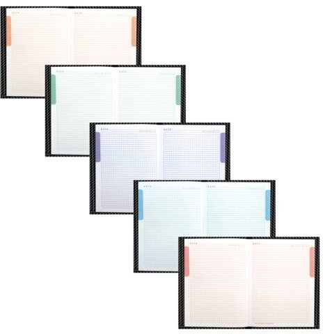 Блокнот БОЛЬШОЙ ФОРМАТ (205х290 мм) А4, 80 л., твердый переплет, выбор. лак, блок 5 цветов, клетка, HATBER, "Carbon Style", 80ББ4влВ1 14359, B197103