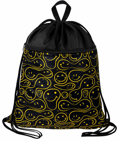 Мешок для обуви BRAUBERG БОЛЬШОЙ, с ручкой, карман на молнии, сетка, 49х41 см, "Smiles", 272403