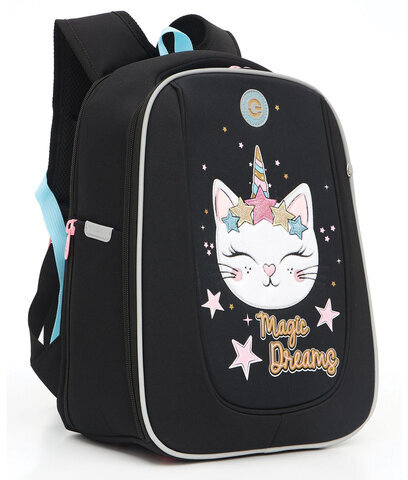 Ранец GRIZZLY анатомическая спинка, с брелоком, для девочек, MAGIC DREAMS, 36х29х18 см, RAf-492-3/3