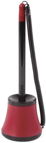 Ручка шариковая настольная масляная BRAUBERG "Стенд-Пен №1", СИНЯЯ, корпус черный/красный, линия письма 0,35 мм, 141886